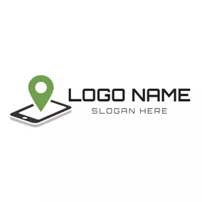 Map Logo Mobile Phone and Pin Pointer logo design