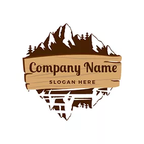 Exploration Logo Mountain Wooden Banner Jungle logo design