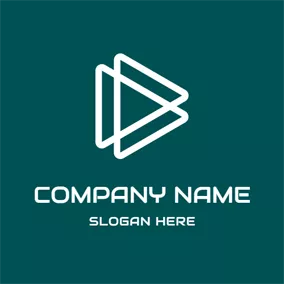 Cinema Logo Nesting Triangle and Play Button logo design