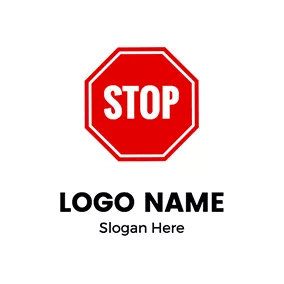 Danger Logo Octagon Letter Text Stop logo design