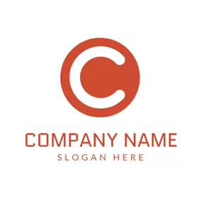 Shape Logo Orange Circle and Letter C logo design