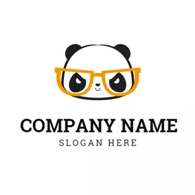 眼鏡logo Orange Glasses and Likable Panda logo design