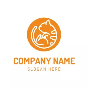 Logotipo De Bordado Orange Little Cat logo design