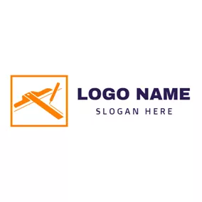 DIYロゴ Orange Ruler and Pencil logo design