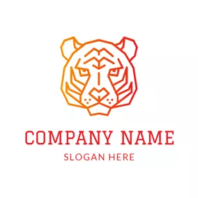 野獸 Logo Orange Tiger Face logo design