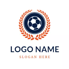 Advertisement Logo Orange Wheat and Black Football logo design