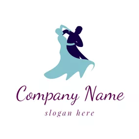 Elegance Logo Outlined Couple and Social Dance logo design