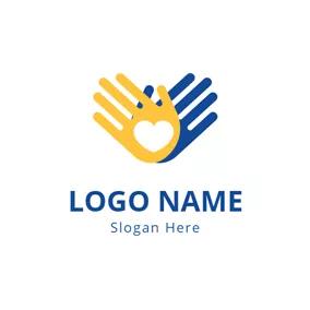 チャリティロゴ Overlapping Hand and Charity logo design