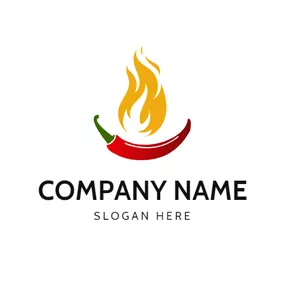 Sauce Logo Paprica and Yellow Fire logo design