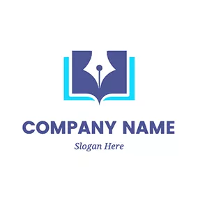 Handwriting Logo Pen Nib Book Literature logo design