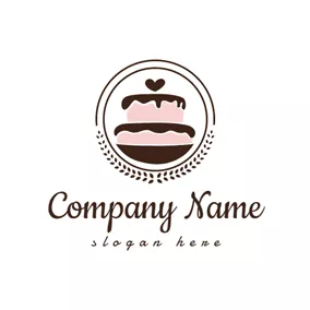 Logótipo De Padeiro Pink and Chocolate Cake logo design