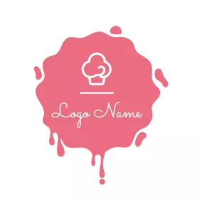 Dessert Logo Pink and White Cupcake logo design