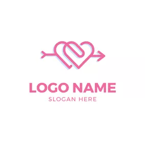 Engagement Logo Pink Arrow and Heart logo design