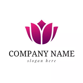 ファッション＆美容ロゴ Pink Lotus Flower logo design