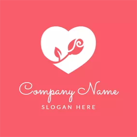 Holiday & Special Occasion Logo Pink Rose and White Heart logo design