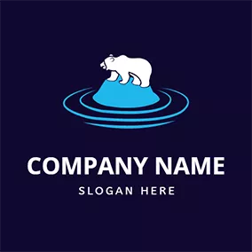 Ripple Logo Polar Bear Ice Global Warming logo design