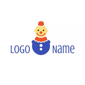 Blush Logo Prank and Cute Toy Clown logo design
