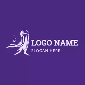 Purple Logo Purple and White Octopus logo design