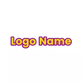 Purple Logo Purple and Yellow Regular Font Style logo design