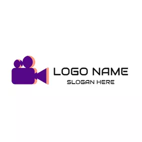 Logótipo Canal Do YouTube Purple Film Projector and Movie logo design