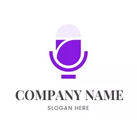 Purple Logo Purple Microphone and Podcast logo design