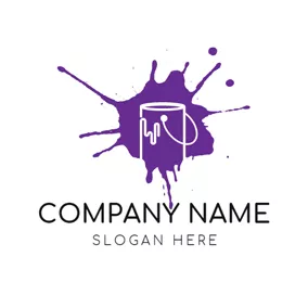 Art Logo Purple Pigment and White Bucket logo design