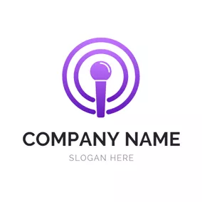 Comedian Logo Purple Voice and Podcast logo design