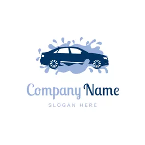Automotive Logo Purple Water Spray and Car logo design