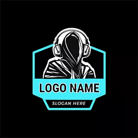 Radio Logo Rapper Hooded Man logo design