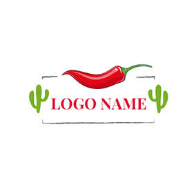 Hot Logo Rectangle Cactus Chili logo design