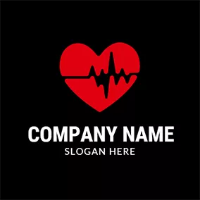 Consultant Logo Red and Black Heart Cardiogram logo design