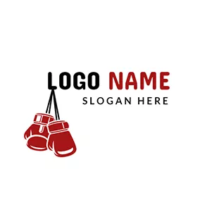 Fighting Logo Red and White Boxing Glove logo design