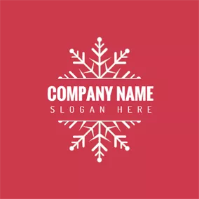 Cold Logo Red and White Snowflake logo design