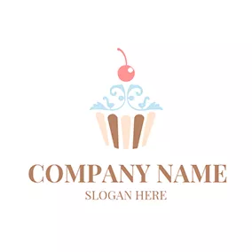 Branch Logo Red Cherry and Special Cupcake logo design