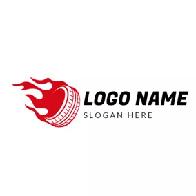 Hot Logo Red Fire and Vehicle Wheel logo design