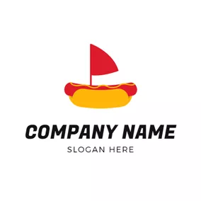 餐廳Logo Red Flg and Hot Dog logo design