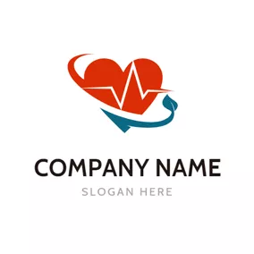 Doctor Logo Red Heart and Health Care logo design