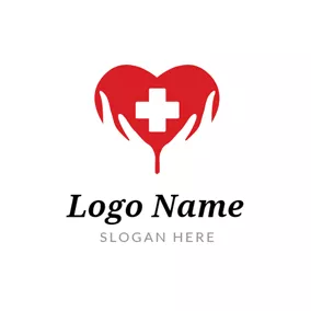 Klinik Logo Red Heart and Nurse logo design