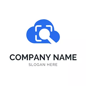 Logótipo Nuvem Scanning Cloud Magnifier Combine logo design