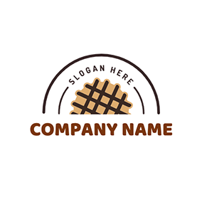 Delicious Logo Semicircle Grid Waffle logo design