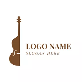 Gentle Logo Simple and Gentle Violin Outline logo design