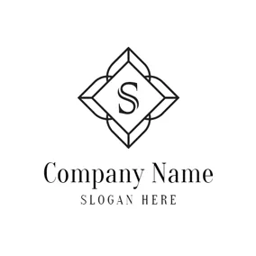 Shape Logo Simple Black and White Letter S logo design