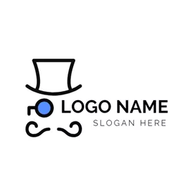 Boss Logo Simple Hat and Mustache logo design