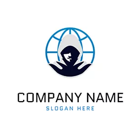 Cloak Logo Simple Network and Hacker logo design