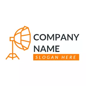 Shape Logo Simple Orange Floodlight logo design