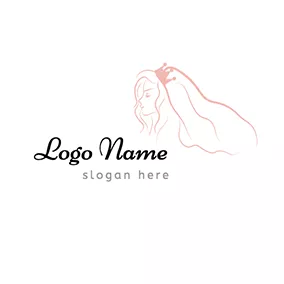 Elegance Logo Simple Outline and Beautiful Bride logo design