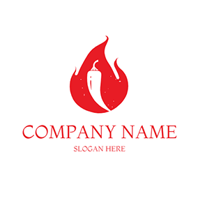 Hot Logo Simple Overlay Flame Chili logo design