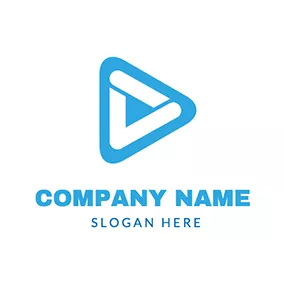 Communication Logo Simple Play Button logo design
