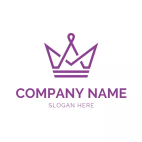 Elegance Logo Simple Purple Lines Crown logo design