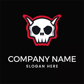 Death Logo Simple Skull Horn Satan logo design